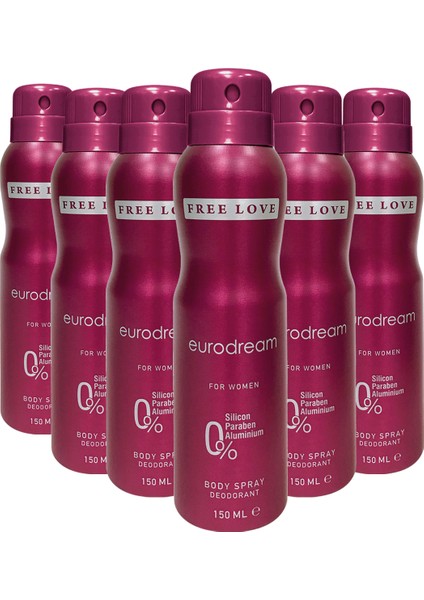 Eurodream Kadın Deodorant 150 ml 6 Adet