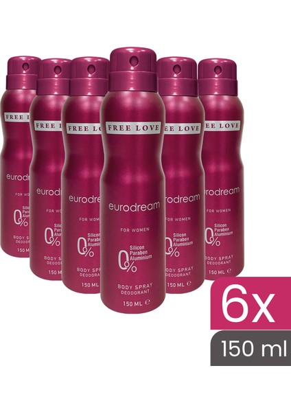 Eurodream Kadın Deodorant 150 ml 6 Adet fiyatları