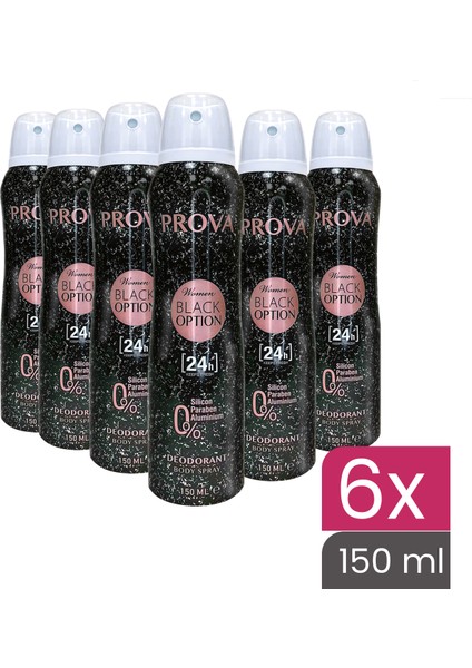 Black Option Kadın Deodorant 150 ml 6 Adet