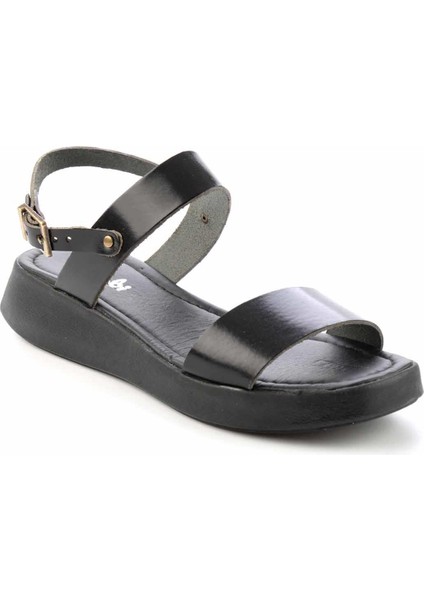 Siyah Leather Kadın Sandalet K056854360 modelleri