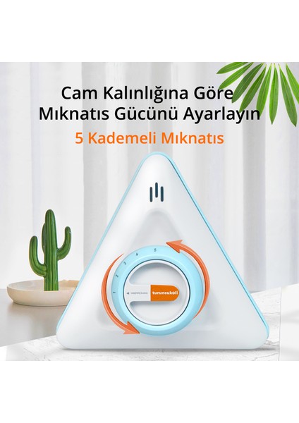 Turuncu Koli Turuncukoli Mıknatıslı Camsil / Çift Cam Pencere Silme Aparatı Üçgen / Kademe Ayarlı