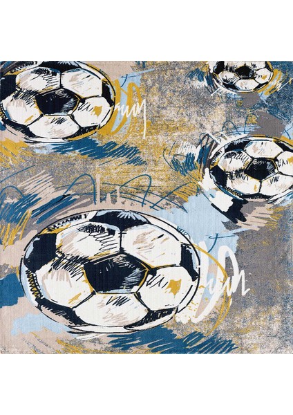 Futbol Topu Desenli Dijital Baskı Yıkanabilir Kaymaz Taban Çocuk Odası Halısı fiyatları