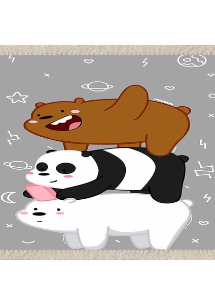 Panda Ayı Animal Desenli Dijital Baskılı Kaymaz Taban Çocuk Odası Halısı fiyatları