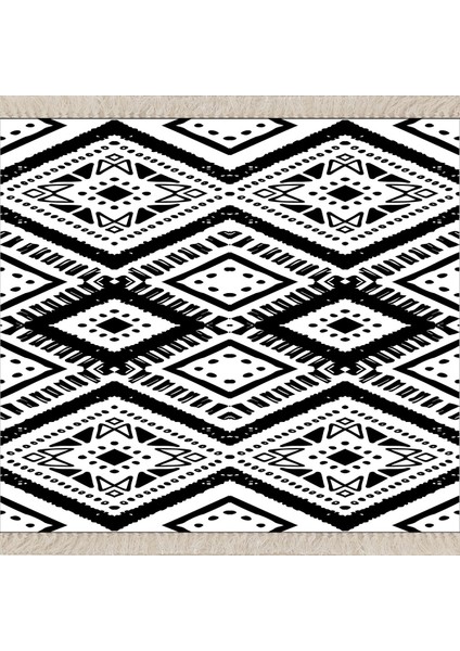 Geometrik Karo Desen Siyah Beyaz Dijital Baskı Yıkanabilir Kaymaz Taban Modern Salon Halı ve Yolluk fiyatları