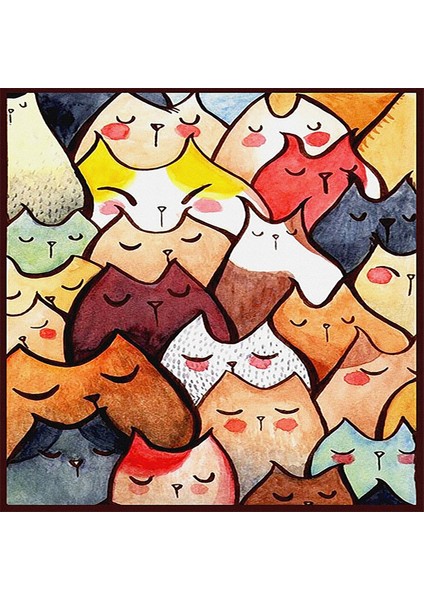 Kedili Halı Kedi Desenli Renkli Dijital Baskı Yıkanabilir Kaymaz Taban Bebek ve Çocuk Odası Halısı fiyatları