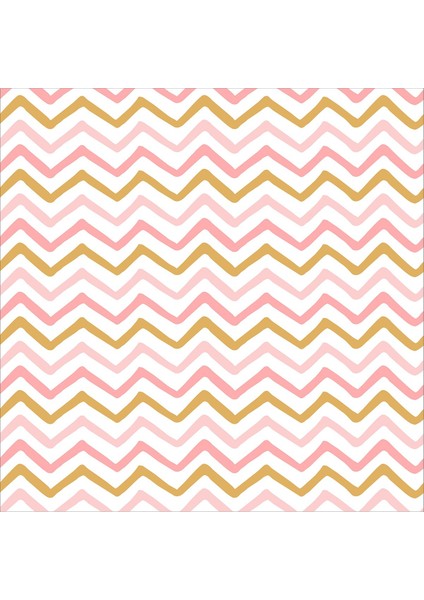 Pembe Zigzag Desenli Renkli Dijital Baskı Yıkanabilir Kaymaz Taban Leke Tutmaz Çocuk Odası Halısı