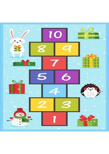 Eğitici Seksek Oyunlu Animal Desen Dijital Baskı Yıkanabilir Kaymaz Taban Çocuk Odası Oyun Halısı fiyatları