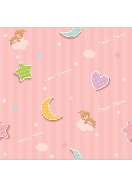 Sweet Dreams Ayıcık Desen Dijital Baskı Yıkanabilir Kaymaz Taban Leke Tutmaz Çocuk Odası Halısı