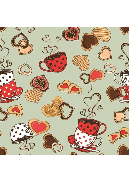 Coffee Kahve Fincanı Kurabiye Desenli Dijital Baskı Yıkanabilir Leke Tutmaz Kaymaz Taban Mutfak Halı fiyatları