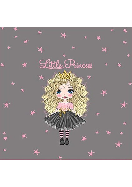 Little Princess Pembe Yıldız Desen Dijital Baskı Yıkanabilir Kaymaz Taban Genç Kız Çocuk Odası Halıs