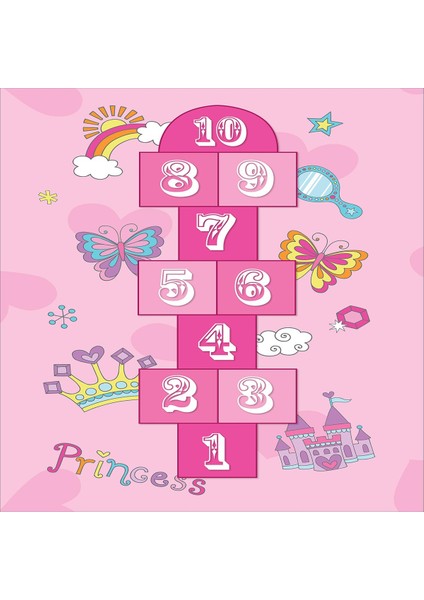 Prenses Kelebek Seksek Halı Dijital Baskı Yıkanabilir Kaymaz Eğitici Çocuk Odası Halısı fiyatları