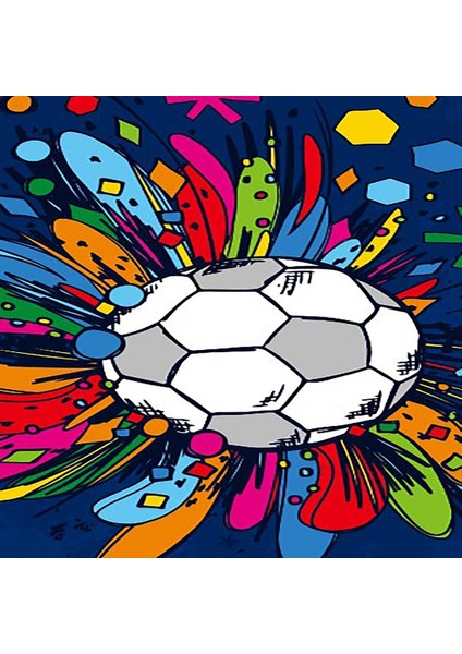 Futbol Topu Desenli Dijital Baskılı Kaymaz Taban Yıkanabilir Leke Tutmaz Erkek Çocuk Odası Halısı