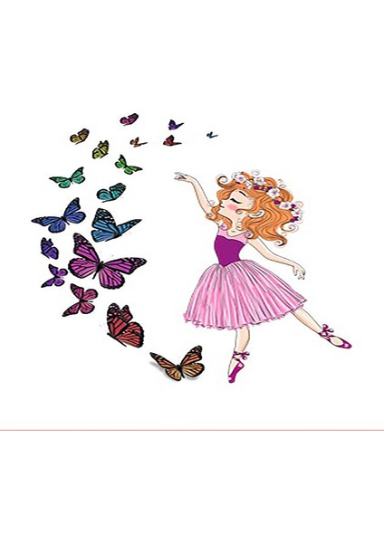 Balerin Prenses Kelebek Desenli Dijital Baskı Yıkanabilir Kaymaz Taban Genç Kız Çocuk Odası Halısı fiyatları