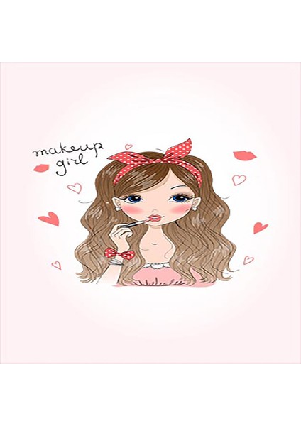 Make Up Girl Kız Desenli Dijital Baskı Yıkanabilir Kaymaz Taban Genç Kız Odası Halısı fiyatları