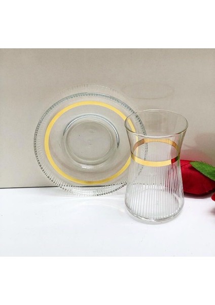 Heybeli El Yapım 6 Kişilik 12 Parça Çay Cam Bardağı Seti, Çeyizlik Set, Hediyelik Set fiyatları