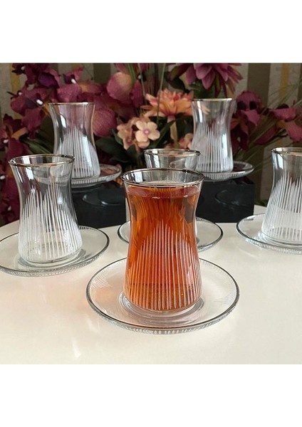 El Dekoru Işlemeli 6 Kişilik 12 Parça Çay Cam Bardağı Seti, Çeyizlik Set, Hediyelik Set modelleri