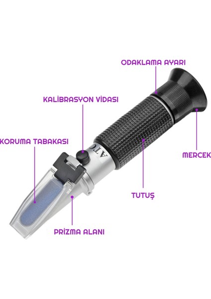 Zauss 0-32% Brix Refraktometre Şeker Konsantrasyonu Ölçüm Cihazı Şarap Bira Yapımı