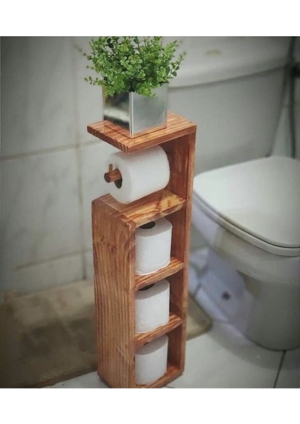 Desen Ahşap Dekoratif Tuvalet Kağıtlığı