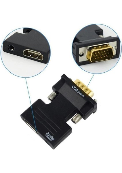 Boblov HDMI To VGA HDMI Giriş VGA Çıkış Dişi HDMI Erkek VGA HDMI Dişi VGA Erkek
