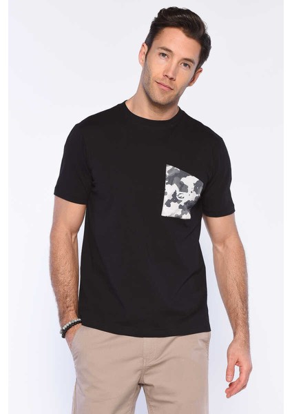Cox Siyah Erkek Bisiklet Yaka Tshirt