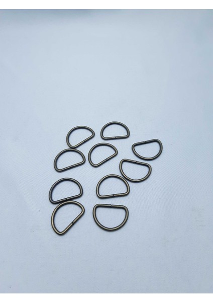 Bakır Renginde D Şeklinde Metal Çanta Zincir Halkası (1 Pakette 10 Adet)