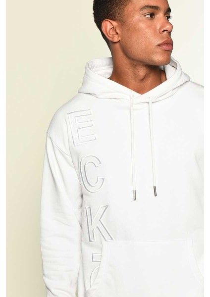 Benny Erkek Beyaz Hoodie