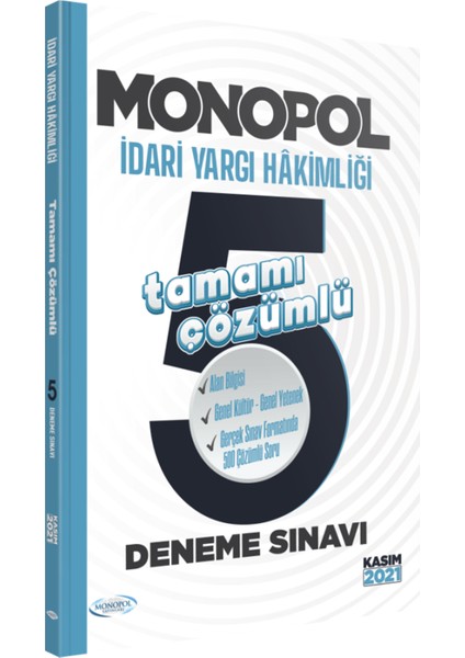 2021 Idari Yargı Hâkimliği Çözümlü 5 Deneme Sınavı