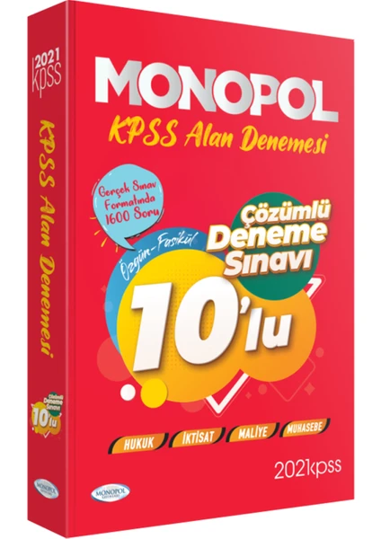 Monopol Yayınları 2021 KPSS-A Tamamı Çözümlü Fasikül 10 Deneme Sınavı