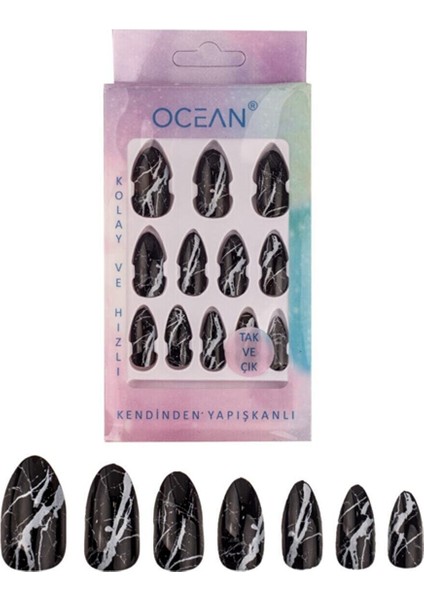 Takma Tırnak Kendinden Yapışkanlı, Tak ve Çık Badem Tırnak