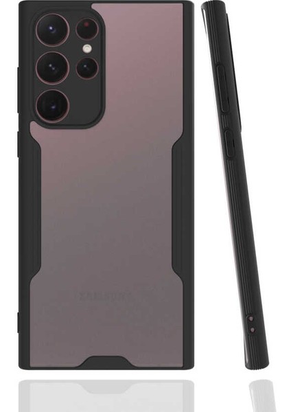 Samsung Galaxy S22 Ultra Kılıf Kenar Renkli Kamera Korumalı Mat Kapak
