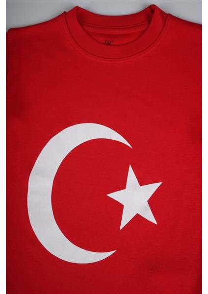 Atatürk Türk Bayrağı Baskılı Uzun Kol Pamuk Tişört
