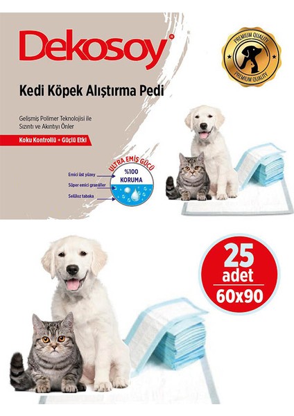 Yatak Koruyucu Köpek Kedi Çiş Pedi 60*90 25 Adet