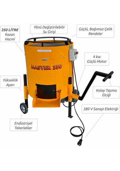 Master 350 Litre Rendeli Ceviz Soyma Makinesi 380V ATALAR216