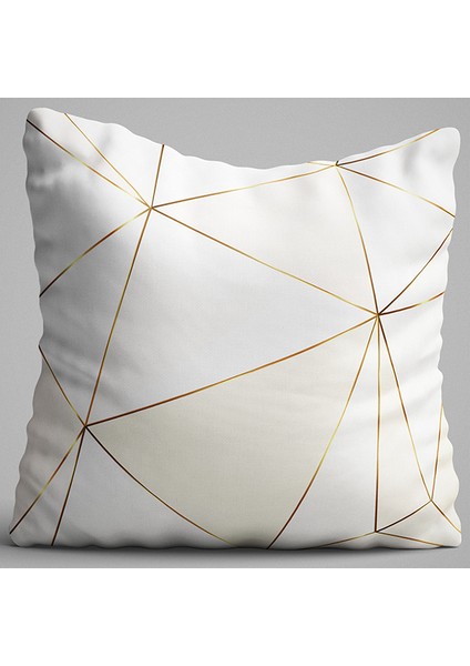 Beyaz Pembe Modern Dekoratif Desenli Dijital Baskılı Çift Taraflı Kırlent Kılıfı - Otyk623-Ct