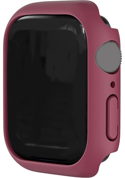 45MM Tampon Çerçeve Koruyucu Kılıf Su Geçirmez Sert Pc Taşınabilir Iwatch 7 Koyu Kırmızı (Yurt Dışından)