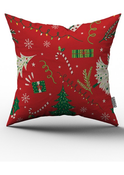 Çift Tarafı Baskılı Yılbaşı Temalı Dijital Baskılı Kırlent Yastık Kılıfı Cgh297-Ct