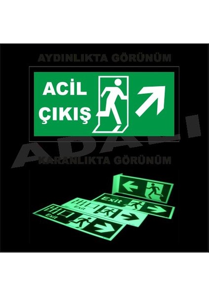 3M 12X24 Fotolümen Acil Çıkış Yukarı Sağ