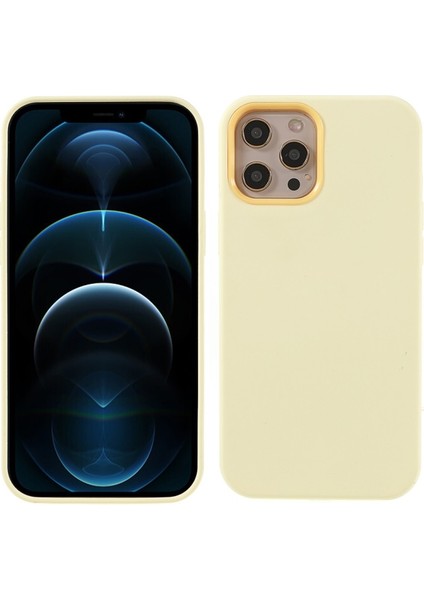 Apple Iphone 12 6.1 Inç Uyumlu Darbeye Dayanıklı Silikon Yumuşak Tpu Telefon Kılıfı - Krem (Yurt Dışından)