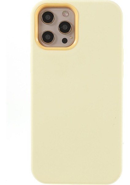 Apple Iphone 12 6.1 Inç Uyumlu Darbeye Dayanıklı Silikon Yumuşak Tpu Telefon Kılıfı - Krem (Yurt Dışından)