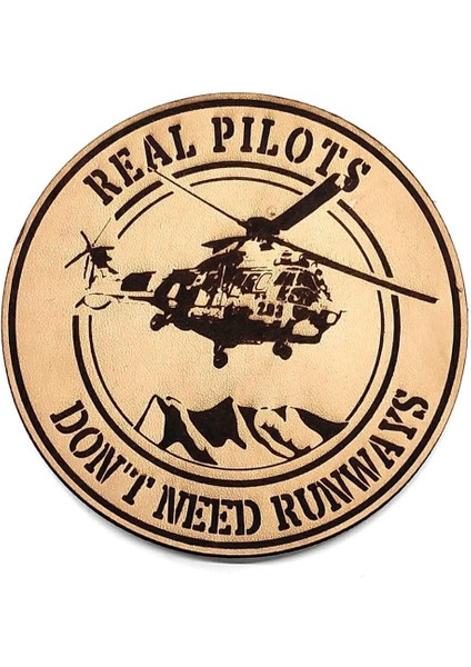 Real Pılots Dont Need Runways Cougar Deri Peç - Arma - Askeri Patch