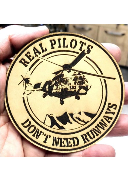 Real Pılots Dont Need Runways Cougar Deri Peç - Arma - Askeri Patch fiyatları