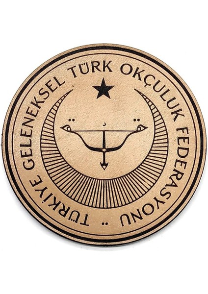 Geleneksel Türk Okçuluk Federasyonu Deri Peç - Arma - Askeri Patch