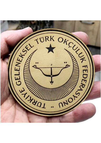 Geleneksel Türk Okçuluk Federasyonu Deri Peç - Arma - Askeri Patch