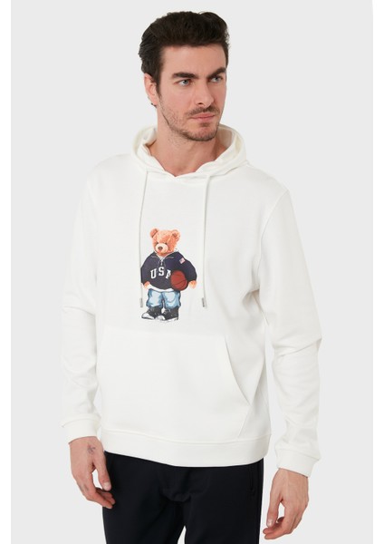 Pamuklu Baskılı Kanguru Cepli Kapüşonlu Sweat Erkek Sweat 6141003 modelleri