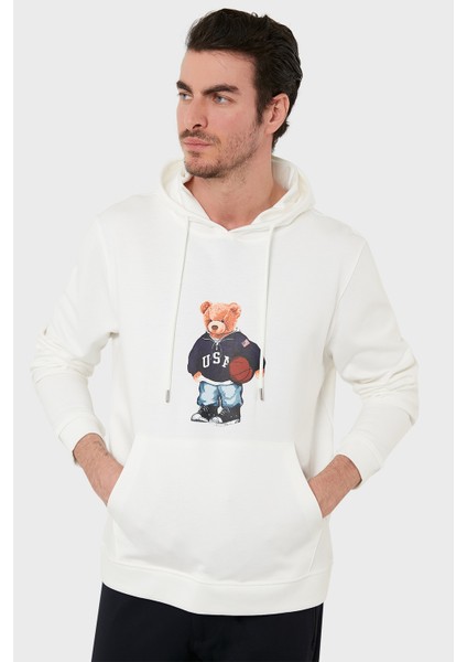 Pamuklu Baskılı Kanguru Cepli Kapüşonlu Sweat Erkek Sweat 6141003 fırsatları
