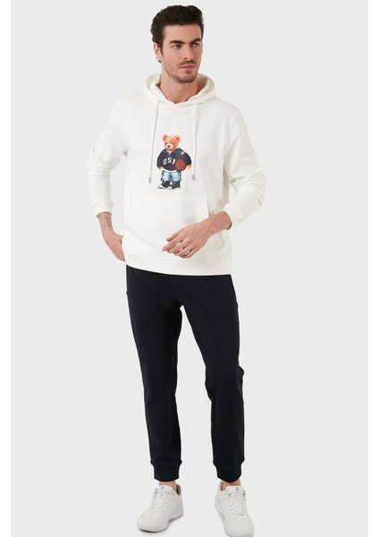 Pamuklu Baskılı Kanguru Cepli Kapüşonlu Sweat Erkek Sweat 6141003 indirimleri
