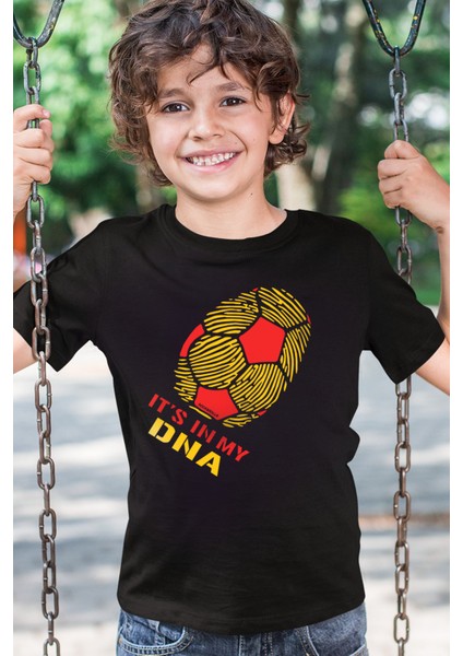 Renklerim Aslan Siyah Kısa Kollu Erkek Çocuk T-Shirt