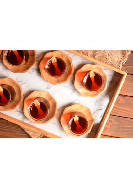 9101 L boy Marmol Mermer Desenli Bambu Tepsi modelleri