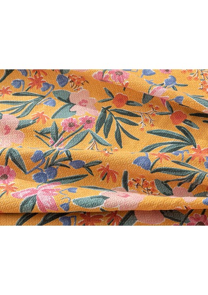 Vivacity Bloom Baskılı Tek Kişilik Pike 150 x 220 cm Sarı