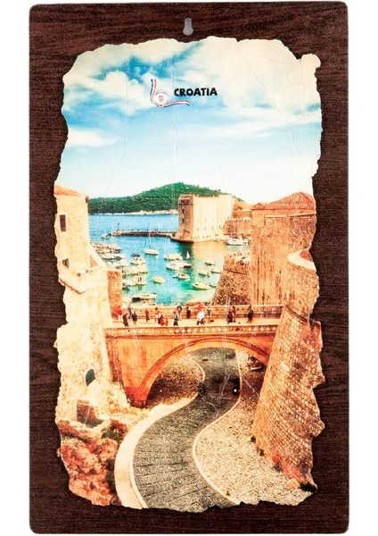 Hırvatistan Temalı Ahşap Fresco Tablo